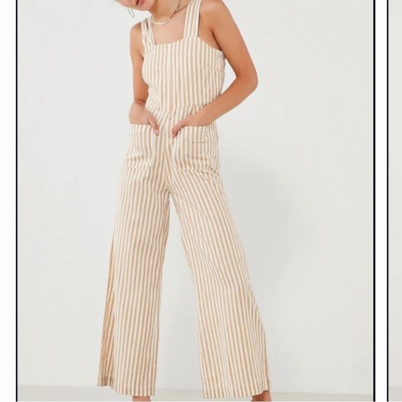 ROLLA'S Beige and White Striped Jumpsuit 10 - Picture 1 of 6